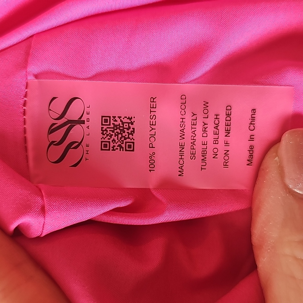 SSYS The LABEL Sawyer Sleeveless Ruffle Neck Pink Patterned Dress SZ XS - Picture 7 of 9